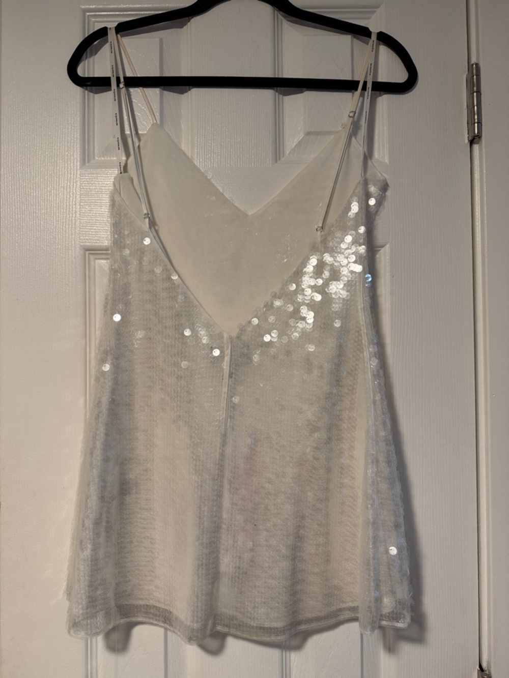 Retrofete White Sequin Mini Slip Dress - Picture 8 of 13